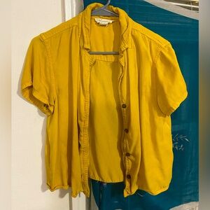 C&C California mustard button shirt